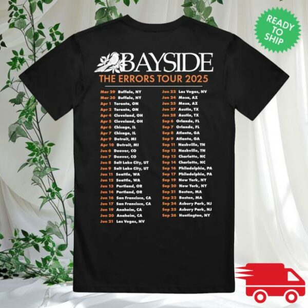 kenny sau Bayside Merch Shop Errors Tour 2025 Shirt