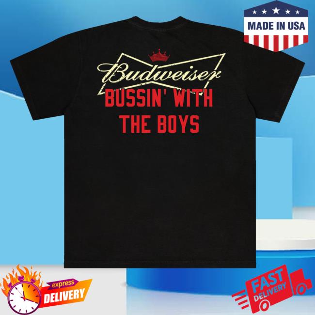 kenny sau Bussin With The Boys Store Merch Shop Bussin X Budweiser Bow Tie Shirt kenny sau Bussin With The Boys Store Merch Shop Bussin X Budweiser Bow Tie Shirt