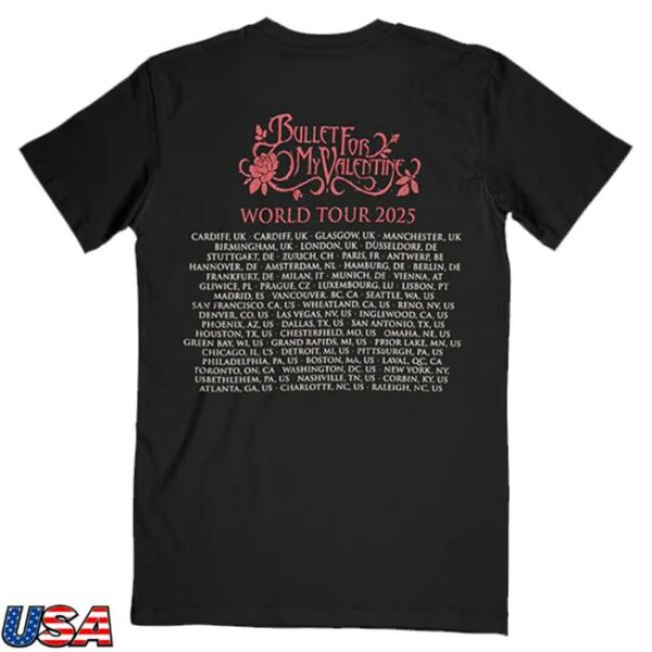 kenny sau Gig Merch Shop Store Bullet For My Valentine Tears Dont Fall 2025 Tour Classic Shirt
