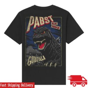 kenny sau Pabst Blue Ribbon Merch Store Shop Godzilla Clawed Ribbon Black Shirt
