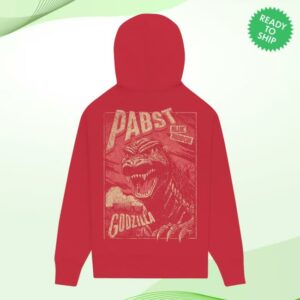 kenny sau Pabst Blue Ribbon Merch Store Shop Godzilla Clawed Ribbon Red Hoodie