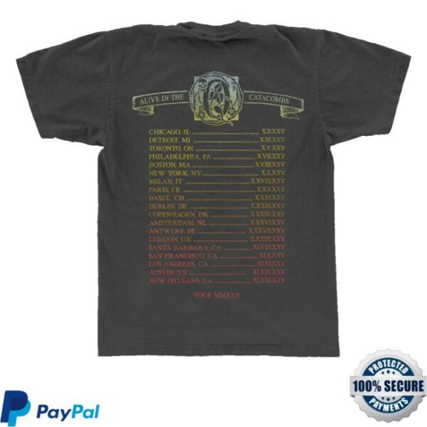 kenny sau Queens Of The Stone Age Merch Shop Alive In The Catacombs Skull Tour Shirt
