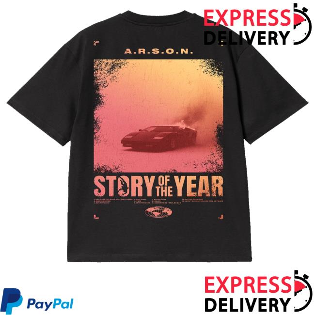 kenny sau Story Of The Year Merch Shop Store ARSON Album Black Shirt kenny sau Story Of The Year Merch Shop Store ARSON Album Black Shirt