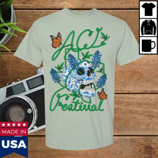 kenny trc Acl Music Festival Merch Shop Bluebonnet Skull Lineup Shirt