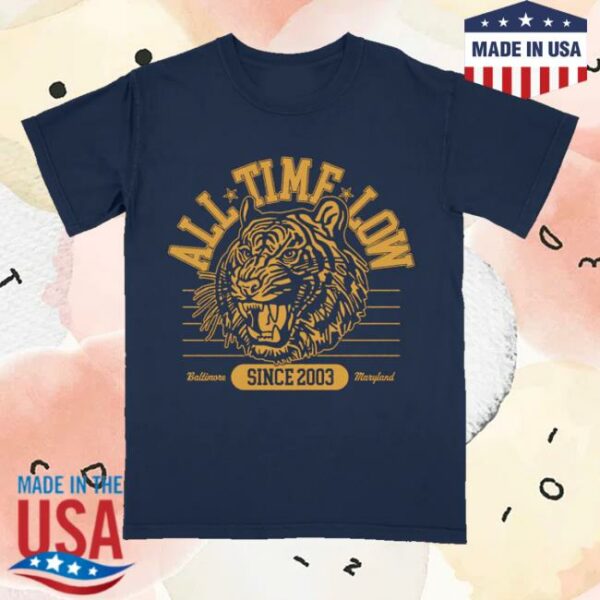 kenny trc All Time Low Official Store Merch Shop All Time Low Tiger Dateback Shirt