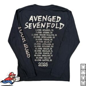 kenny A7x World Merch Store Avenged Sevenfold Europe Tour Libad Long Sleeve Tee