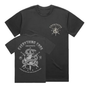 kenny Architects Official Store Everything Ends Globe Faded Black Tee