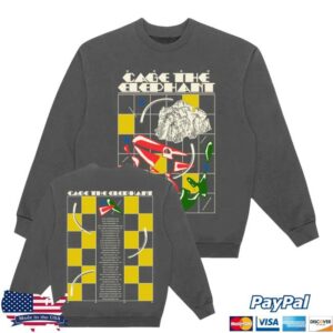 kenny Cage The Elephant Merch Store Abstract Checkered Tour Sweatshirt