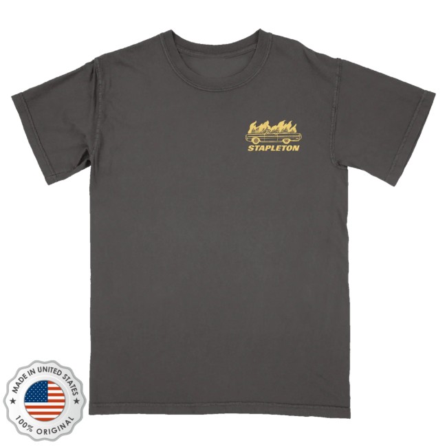 kenny Chris Stapleton Merch White Horse Pyro Crew Pepper Tee0 kenny Chris Stapleton Merch White Horse Pyro Crew Pepper Tee0