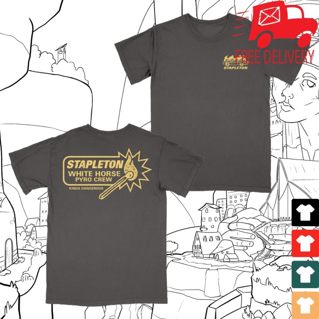 kenny Chris Stapleton Merch White Horse Pyro Crew Pepper Tee1 kenny Chris Stapleton Merch White Horse Pyro Crew Pepper Tee1