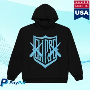 kenny Clipse Merch Store Kaws X Clipse Shield Hoodie Black Blue kenny Clipse Merch Store Kaws X Clipse Shield Hoodie Black Blue