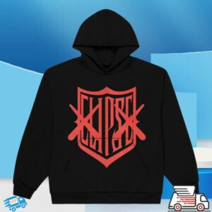 kenny Clipse Merch Store Kaws X Clipse Shield Hoodie Black Red