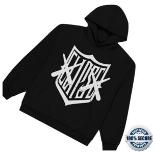 kenny Clipse Merch Store Kaws X Clipse Shield Hoodie Black Whites