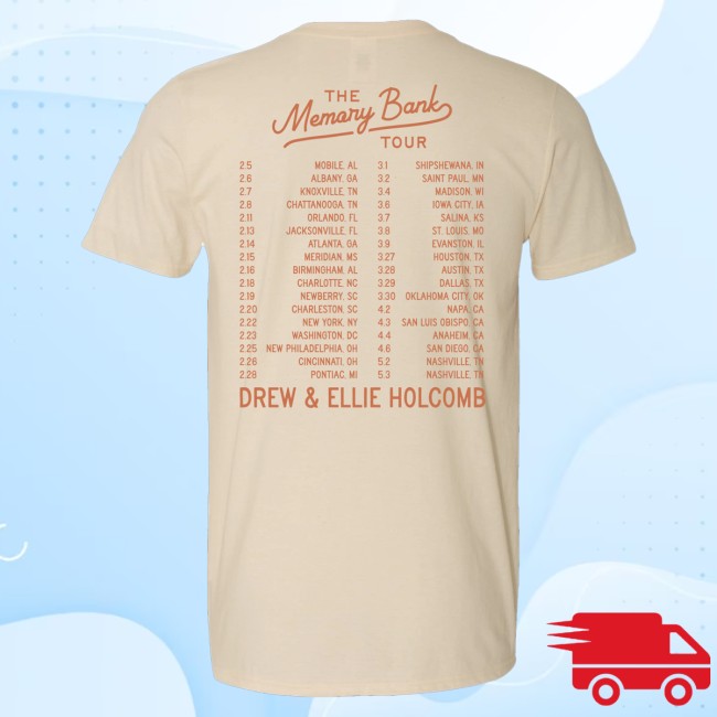 kenny Drew Holcomb The Neighbors Merch Memory Bank Tour Tee Natural kenny Drew Holcomb The Neighbors Merch Memory Bank Tour Tee Natural