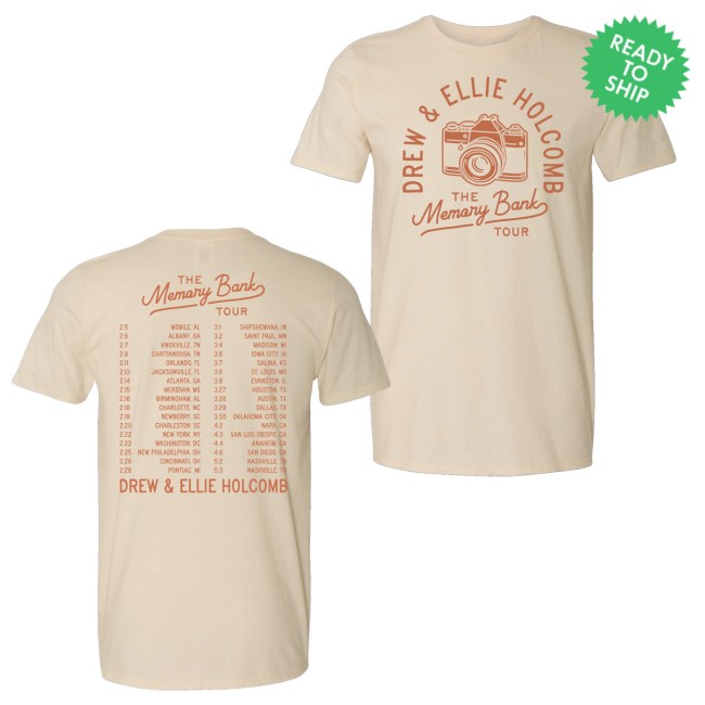 kenny Drew Holcomb The Neighbors Merch Memory Bank Tour Tee Natural0 kenny Drew Holcomb The Neighbors Merch Memory Bank Tour Tee Natural0