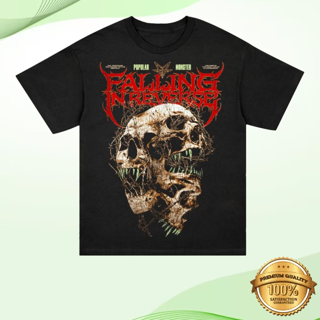 kenny Falling In Reverse Merch Store Triple Skull Shirt kenny Falling In Reverse Merch Store Triple Skull Shirt