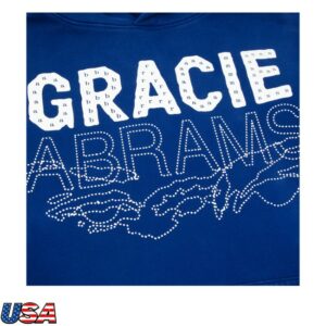 kenny Gracie Abrams Merch Store Gracie Abrams Letter Repeat Navy Hoodies