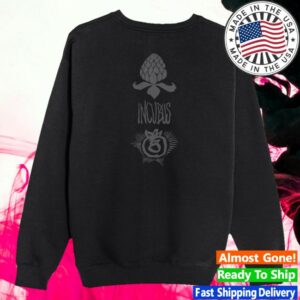 kenny Incubus Merch Incubus Crows Black Crewneck Fleece