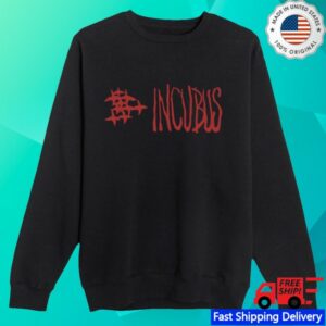 kenny Incubus Merch Incubus Crows Black Crewneck Fleece0