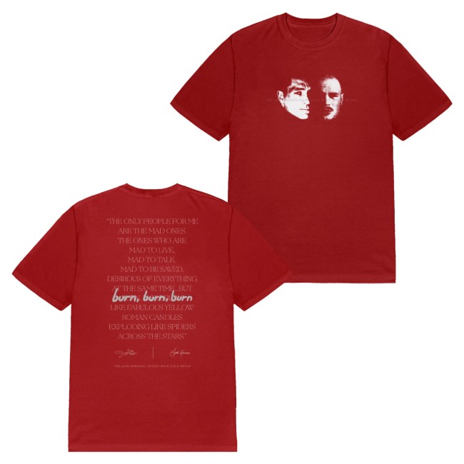 kenny Jack Kerouac Merch The Burn Burn Burn Red Tee0 kenny Jack Kerouac Merch The Burn Burn Burn Red Tee0