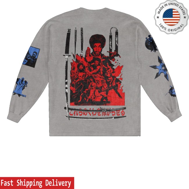 kenny Jpegmafia Merch Store Black Dynamite Long Sleeve Tee Gray kenny Jpegmafia Merch Store Black Dynamite Long Sleeve Tee Gray