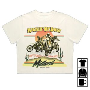 kenny Midland Merch Kickin Up Dust Ladies Crop Tee