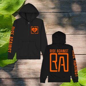 kenny Rise Against Store Official Square Heartfist Ra Logo Zip Up Hoodie