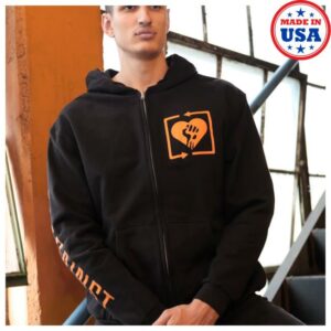 kenny Rise Against Store Official Square Heartfist Ra Logo Zip Up Hoodiesd