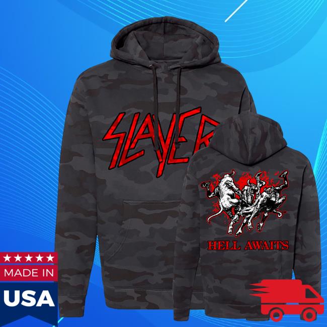 kenny Slayer Merch Shop Hell Awaits Camouflage Hoodie kenny Slayer Merch Shop Hell Awaits Camouflage Hoodie