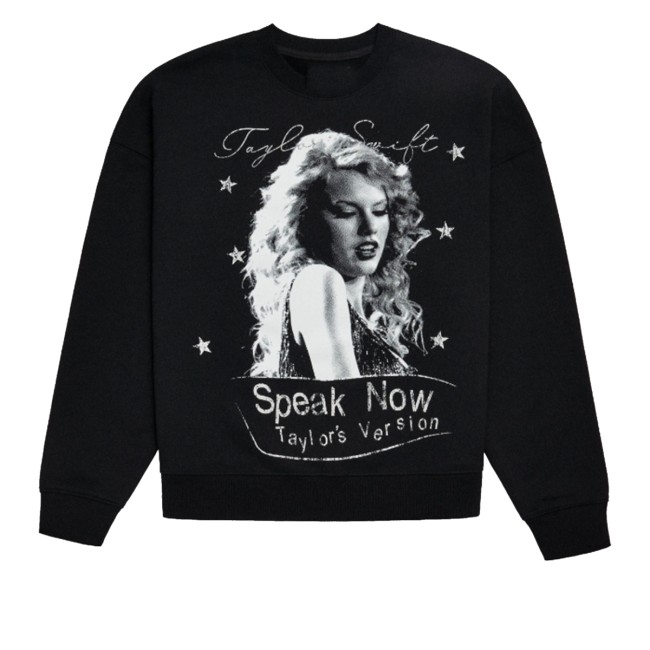 kenny Taylor Swift Merch Store Speak Now Taylors Version Black Sweatshirt kenny Taylor Swift Merch Store Speak Now Taylors Version Black Sweatshirt