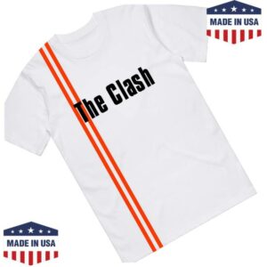 kenny The Clash Official Store Merch The Clash Striped Logo White Shirtsw
