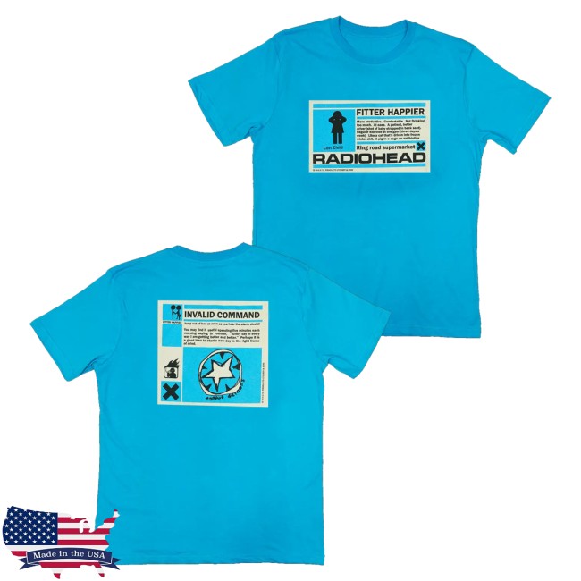 kenny WASTE Store Merch Fitter Happier Cyan Blue Patch Shirt0 kenny WASTE Store Merch Fitter Happier Cyan Blue Patch Shirt0