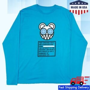 kenny WASTE Store Merch Test Specimen Cyan Blue Long Sleeve Shirt kenny WASTE Store Merch Test Specimen Cyan Blue Long Sleeve Shirt