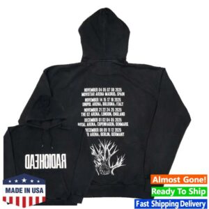 kenny Waste Head Quarters Store Merch Shop Radiohead 2025 Tour Black Hoodie