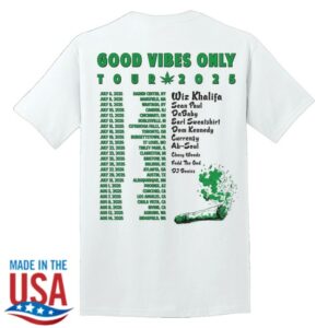 kenny Wiz Khalifa Merch Good Vibes Only Tour Stereo Tee kenny Wiz Khalifa Merch Good Vibes Only Tour Stereo Tee