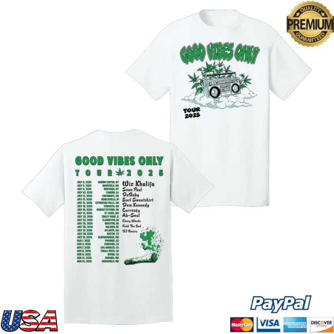 kenny Wiz Khalifa Merch Good Vibes Only Tour Stereo Tee0 kenny Wiz Khalifa Merch Good Vibes Only Tour Stereo Tee0