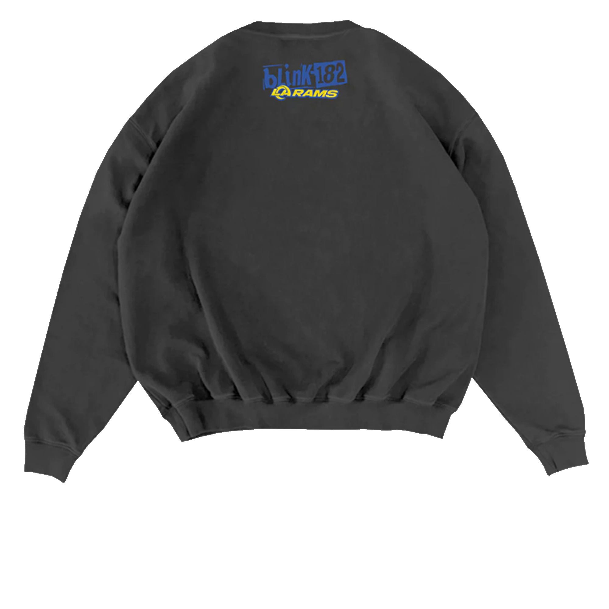 Blink 182 Merch Store Blink 182 X La Rams Touchdown Black Crewneck Blink 182 Merch Store Blink 182 X La Rams Touchdown Black Crewneck