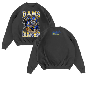 Blink 182 Merch Store Blink 182 X La Rams Touchdown Black Crewneckss Blink 182 Merch Store Blink 182 X La Rams Touchdown Black Crewneckss