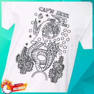 kenny 2025 Ambient Inks Merch Shop Capn Jazz Horn Tee Whitee