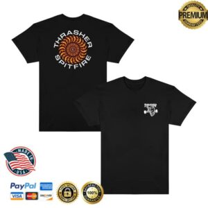 kenny 808 Skate Merch Store Thrasher X Spitfire Classic Swirl T Shirt Blackaa