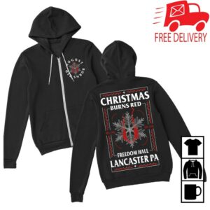 kenny August Burns Red Merch Christmas Zip Up Hoodie0