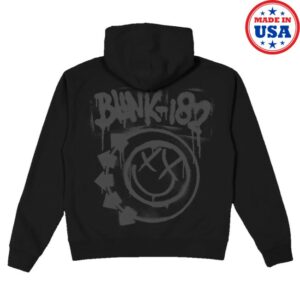 kenny Blink 182 Merch Spray Paint Smiley Black Zip Hoodie kenny Blink 182 Merch Spray Paint Smiley Black Zip Hoodie