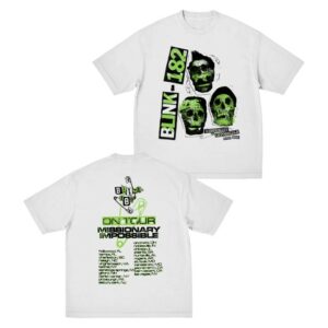 kenny Blink 182 Merch White Skull 2025 Tour Tee0
