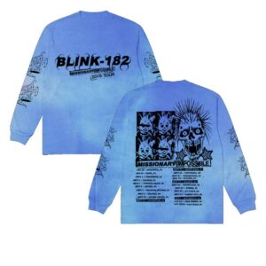 kenny Blink 182 Store Merch Missionary Impossible 2025 Tour Blue Longsleevess