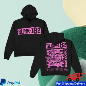 kenny Blink 182 Store Merch Missionary Impossible Pink Brickwall Pullover Hoodiess
