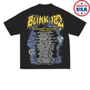 kenny Blink 182 Store Merch Mohawk Skeleton 2025 Tour Shirt