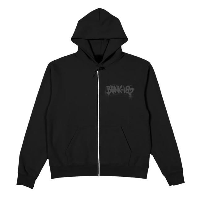 kenny Blink 182 Store Merch Spray Paint Smiley Black Zip Hoodie kenny Blink 182 Store Merch Spray Paint Smiley Black Zip Hoodie