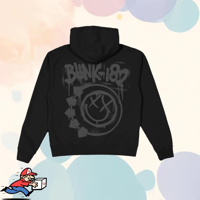 kenny Blink 182 Store Merch Spray Paint Smiley Black Zip Hoodies kenny Blink 182 Store Merch Spray Paint Smiley Black Zip Hoodies