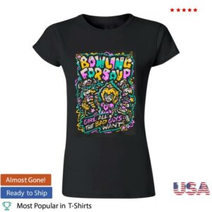 kenny Bowling For Soup Merch Store Girl All The Bad Guys Want Cartoon Ladies Black Tee