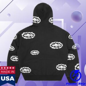 kenny Corteiz Merch Island Wreath Zip Hoodie Black